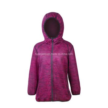 Womens Hoody Melange Long Sleeve Running Jacket - Fujian Jerry Garment Co., Ltd. - China