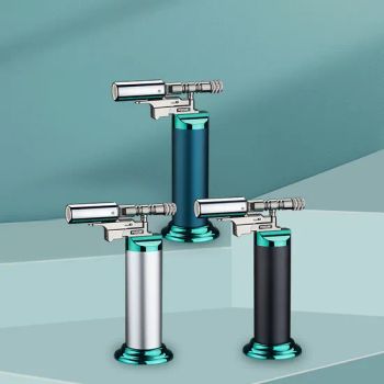 Luxury Refillable Fireplace Gas Lighter Blue Jet Flame Kitchen BBQ Lighters Refillable Powerful Cigar Lighters - Wenzhou Chenbang Commodity Co., Ltd - China