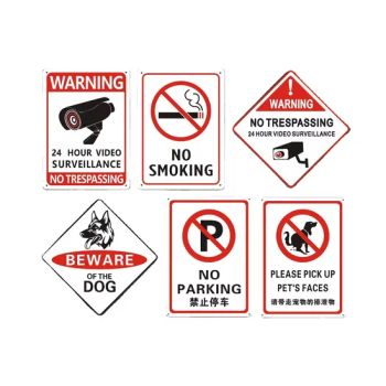 Factory Direct Cheap Custom Logo Vintage Aluminum Stop Warning Meanings Road Garden Surveillance Safety Traffic Signs Plaque - Xiamen Homer Trading Co., LTD - China