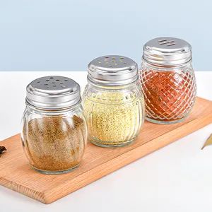 Best Selling Glass Pepper Parmesan Cheese Bulk Whirlpool Glass with Perforated Stainless Steel Lid Glass Salt Bottle - Xuzhou Furun Packing Products Manufacturing Co., Ltd. - China