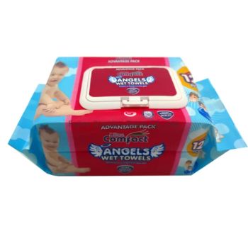 Angel Africa Ultra Premium Quality Wet Towels Baby Wipes Layer 1 Ply Origin China Density 40GSM Model NO. YS019 Trademark OEM/ODM - Xiamen Qiaodou Daily Commodity Co., Ltd. - China