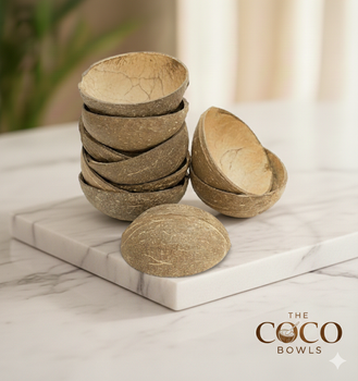 Oval Coconut Shell Ice Cream Cups/Bowls Form Other Organic No Origin India Degree of Processing Other - Gad Seven Ventures - India