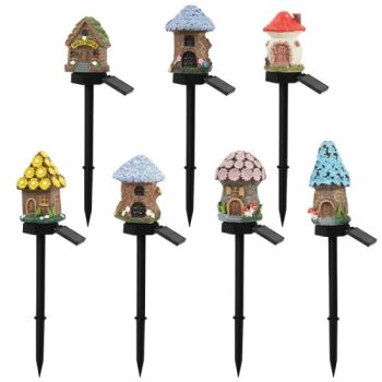 Brand New Products Outdoor Resin Cute Solar Lights House Garden Pathway Stake Resin Solar Lights Garden Decoration Lawn Lights - Ningbo Bone International Trading Co., Ltd. - China