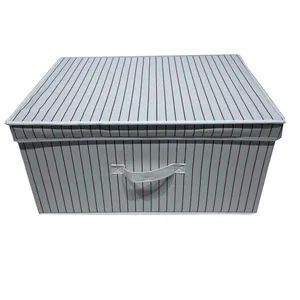 Stackable Closet Organizer Basket Fabric Storage Bins with Handles with Lid - Jinhua Saving Industry and Trade Co. Ltd - China