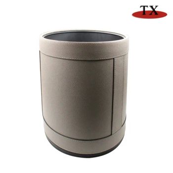 Restaurant Bathroom Hotel Living Room Metal Leather Waste Bin Dustbin Garbage Bins Segregated Garbage Can - Zhongshan Tianxin Craft Gift Products Co., Ltd. - China