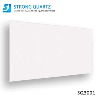 China Big Size Pure/Single White Man-Made Quartz Stone Slab for Standard Countertops/Sink/Bathroom/Table/Benchtop - FOSHAN STRONG QUARTZ CO., LTD - China