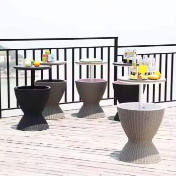30L/8 Gal 3 in 1 Outdoor Rattan Patio Furniture Ice Bucket Cool Bar Cooler Table - Hangzhou Cheers Technology Co., Limited - China