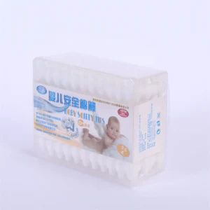 Q-Tips Bebe Double Gourd Head Cotton Bud Plastic Stick Cotton Swab for Baby Health - AIJIE COTTON SWAB LTD. - China