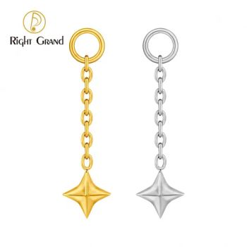 Titanium Chain Star Pendant Charm for Ear Lobe Dangle Hoop Huggie Earrings Piercing - Shenzhen Right Grand Jewelry Co., Ltd. - China