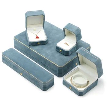 Wholesale Luxury Custom Logo Printed Velvet Flocked Ring Box Necklace Pendant Jewelry Boxes - Shantou Kaicheng Craft Co., Ltd. - China