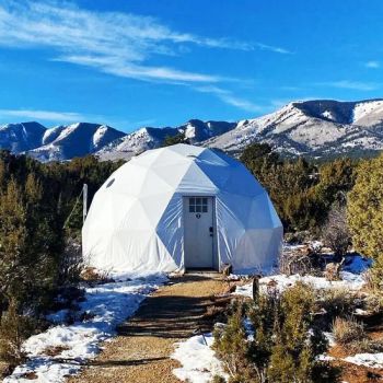 Winter Glamping Resort Geodesic Igloo Dome Tent Prefab Home with Stove - DIANZI TECHNOLOGY CO.LTD - China