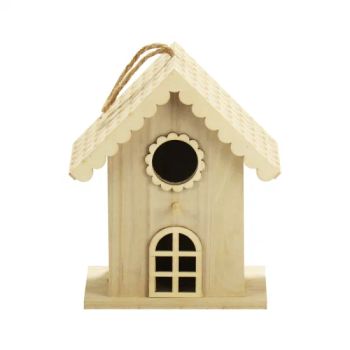 Wood Craft Bird House Carved Technique Natural Garden Decoration Wooden Bird Nest Houses for Outside - Caoxian Zhongyi Wooden Co.,Ltd - China