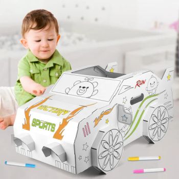 Wearable Cardboard Toys Doodle Painting DIY Paper Paint Art Craft Drawing 3D Coloring Puzzle Car Games - Shantou Tombo Toys Co., Ltd. - China