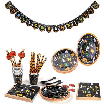 Halloween Event Party Decorations Theme Disposable Tableware Paper Plates Cups Tablecloth Set Party Supplies - LIANYUNGANG KAESHING INTERNATIONAL TRADING CO., LTD. - China