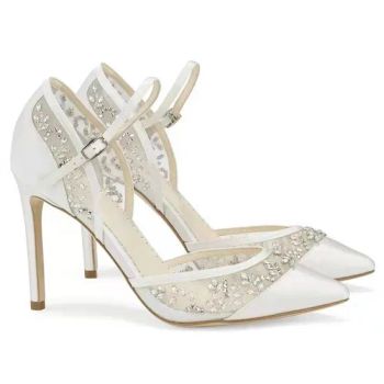 White Wedding Shoes Sexy Heeled Sandals High Quality White Satin Women's Pumps - XIAMEN YEYON TRADE CO., LTD. - China