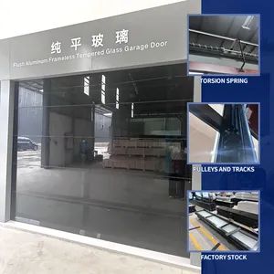 Black Overhead Modern Security Aluminum Alloy Frosted Glass Garage Doors for Villa - Liangjia Doors And Windows (Foshan) Co., Ltd. - China