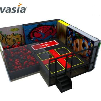 Hot Sale Kids Free Zone Jumping Trampoline Park Age Children Origin China Shape Square Trademark Vasia Dimension >16ft Certification - Huaxia Amusement Co., Ltd. - China