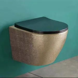 Golden Plated Wall Hung Toilet Sanitary Ware Space Saving Tank Rimless Water Close Toilet - Chaozhou Chaoan Bath Friend Sanitary Ware Co., Ltd. - China