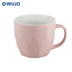 New Bone China Color Glazed Ceramic Mugs Matte Pink 11oz Ceramic Coffee Cups Mugs - Hunan Huihong Economic Trading Co., Ltd. - China
