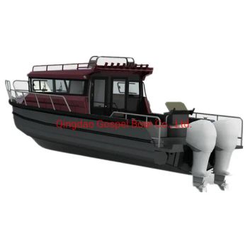 30FT Aluminum Pontoon Boat Easy Craft Boat Ships Luxury Yacht Rowing Boats for Family Using - Qingdao Gospel Boat Co., Ltd. - China