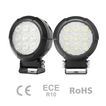 CE ECE R10 Certified 48W Round Floodlight 24V Truck Engineering LED Work Light - Qingdao Muye Vehicle Assembly Co., Ltd. - China