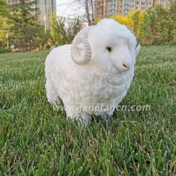 Sheepskin Plush Sheep Animals Resin Garden Decoration Resin Crafts Outdoor Decor - Shijiazhuang Janefan Import and Export Trade Co., Ltd. - China