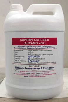 AURAMIX 400 SUPERPLASTICIZER ,CAPACITY : 1 LITER & 5 LITERS CAN,SUPPLIER : HERENBA - Herenba Instruments And Engineers - India