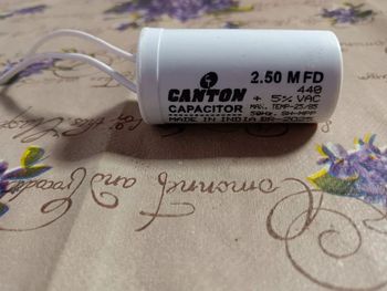 2.5 Mfd Electric Capacitor, For Fans Terminals 2 Design Compact Durability High Material Plastic Capacitance 2.5 MFD Rated Capacity 2.5 - Akshar Enterprises - India