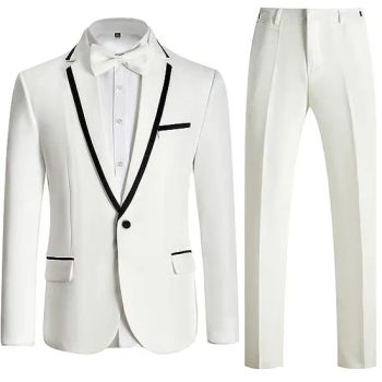 Mens Suits Slim Fit 2 Piece Formal Tuxedo Suits Size S Gender Men's Origin China Trademark OEM Piece Two-Piece Pattern - Shaoxing Qinhui Trading Co., Ltd. - China