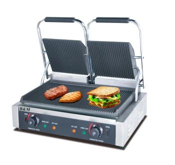 Iron Cast Breakfast Panini Grill Hot Gelato Sandwich Makers Toaster Press Contact Machine De a & Electric Commercial Panini Press Machine Grill for Sale Near Me - Guangzhou R&M Machinery Co., Ltd. - China