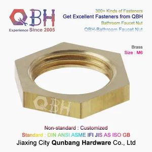 Qbh Install Repair Faucets Brass Copper M6 Spare Parts Hex Nut OEM ODM Sanitary Fastener Accessories Sets Bathroom Fittings - Jiaxing City Qunbang Hardware Co., Ltd. - China