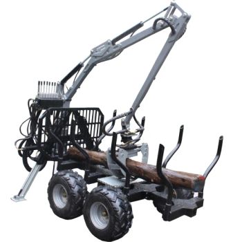 Small Log Trailer with Crane / ATV Forestry Trailer with Crane Winch / ATV Logging Equipment - Yantai Rima Machinery Co., Ltd. - China