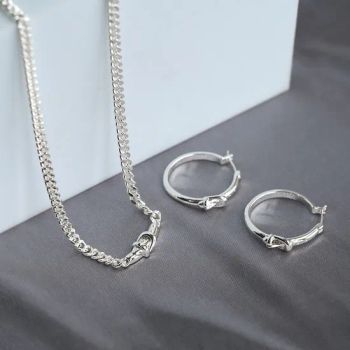 Fashion Minimalist Cold Wind Earrings Necklace Combination Jewelry - YIWU JINYE IMPORT AND EXPORT CO., LTD - China