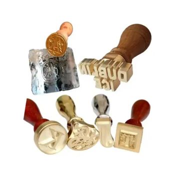 High Quality Customized Brass Sealheads Wax Stamps Food Stamp Gold Copper Silver Ice Cube Stamp with Wooden Handle for Frozen Ghost Vodka Monte Carlo Clique - KKS Enterprises Co., Ltd. Hangzhou - China