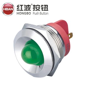 Hban Green Waterproof Pin Terminal Domed Head Metal 22mm Indicator Lights - Yueqing Dahe Electric Co., Ltd. - China