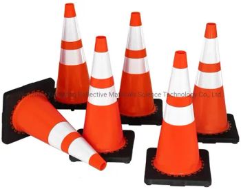 28" Black Base Flexible Fluorescent Oranfe PVC Road Safety Cones Traffic Cones - Wenzhou Xiangying Reflective Materials Science Technology Co., Ltd. - China
