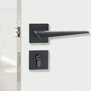 Black Zinc Alloy Square Lever Internal Modern Door Handle for Wooden Doors - Guangzhou Longterm Technology Co.,Ltd. - China