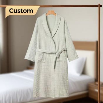 New Arrival Plush Soft Smooth Bathrobe for Home Leisure Hotel Guest Use - Nantong Longdu Home Textile Co., Ltd. - China