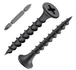 Black Fastener Bugle Head Drywall Screws Phillips with Coarse/Fine Threaded Tip, Black Phosphate Coating, Suitable for Drywall Slate, Wood - Fastener Group (Anhui) Co., Ltd - China