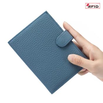Leather Passport Holder ID 8 Card Slots Card Wallet Card Holder Women's RFID Passport Holder Gift Promotions - Guangzhou Yujia Industrial Co., Ltd. - China