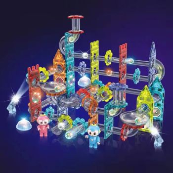 Stem DIY LED Light 3D Rolling Ball Track Magnetic Building Blocks Toys Set Kids Educational Magnetic Tiles Marble Run Track Toys - Shantou Tango Tech Co., Ltd. - China