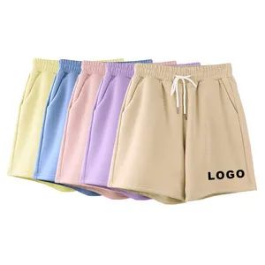 Wholesale Womens Casual Shorts Custom Logo Solid Color Sports Drawstring Street Wear Sweat Shorts for Ladies - Baoding Zuyin Trading Co., Ltd. - China