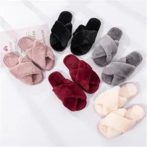 Fur Plush Indoor Slippers TPR Upper MOQ10000 15D OEM Yes Mqq 10000 Use Indoor Outsole TPR Upper Plush Origin China Material Fur - Jinjiang Jiaxing Import and Export Co., Ltd. - China