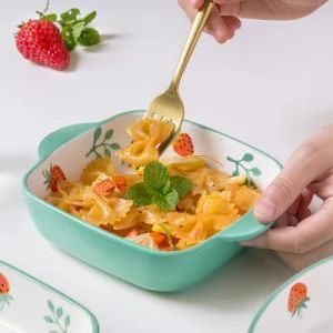 Au Gratin Plate Hand Painted Ceramic Bakeware Lasagna Baking Dishes Pan - GENOL CERAMICS CO.,LTD - China
