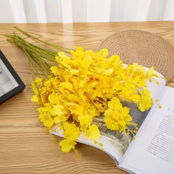 Silk Bouquet Wholesale Decorative Yellow Phalaenopsis Artificial Flowers - Skylark Network Co., Ltd. - China