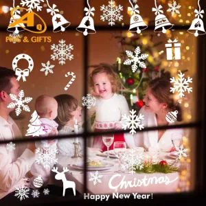 Christmas Snowflake Window Clings Decal - Removable Car Window Sticker for Christmas, Holiday Home Decorations Ornaments Party Supplies, 200PCS - Dongguan AQ PINS&GIFTS CO.,LTD - China