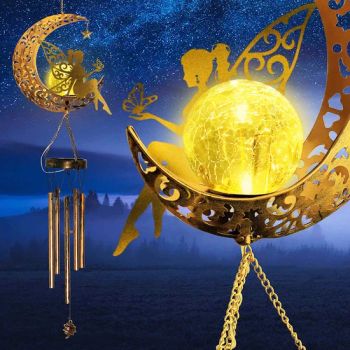 Vintage Solar Moon Wind Chime Light for Outdoor Garden Decor - KONG SENG LTD - China