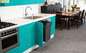 Tekey Self Closing Drawer Large Capacity Hidden Garbage Can Hidden Built-in Dustbin Cabinet Pull Bin Kitchen Cabinet Trash Can Pull out Built in Waste Bin - Guangzhou Huadu District Tekey Manufacturing Factory - China