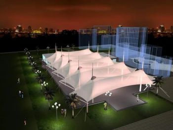 China Outdoor PVDF /PVC Canopy Shade Umbrella Waterproof Tensile Membrane Structure Roof - Zhanghe (Ningbo) Steel Structure Co., Ltd. - China