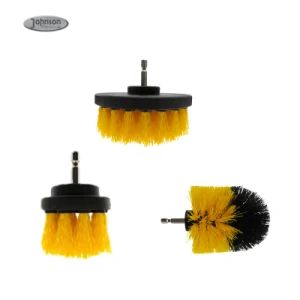 Pack of 3 Pieces Yellow Drill Brush Attachment Scrubber Brushes Set Kit for Cleaning Bathroom Surfaces - Johnson Tools Manufactory Co., Ltd. - China